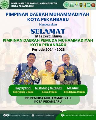 Terpilih, Muhammad Untung Surapati Ketua PDPM Pekanbaru Periode 2024-2028